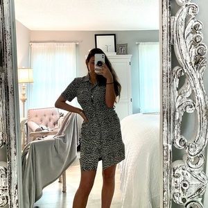 Vintage Silk Leopard Button Up Dress Robbie Bee